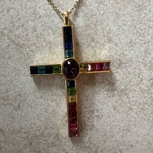 LGBTQIA Rainbow Cross Necklace for Christian inclusion